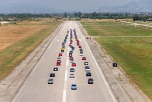 Foto dall'alto in pista